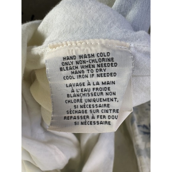 Ralph Lauren Denim & Supply Wrap Dress Blue Cream Floral Ruffle Cotton Large - Picture 12 of 15